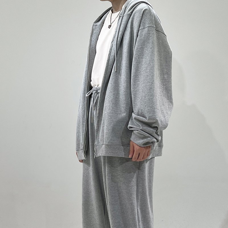 100% Cotton Custom Oversized Heavyweight Drop Shoulder Zipper Hoodie And Sweatpants Set Men's Hoodie Suit