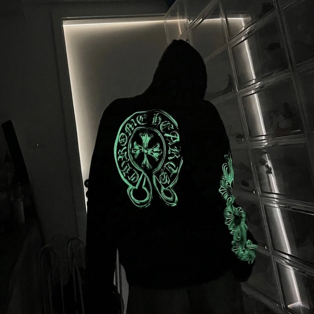 Custom Logo Glowing in the Dark Printing Unisex Hoodie 100% Cotton Heavyweight Hoodie men's clothing