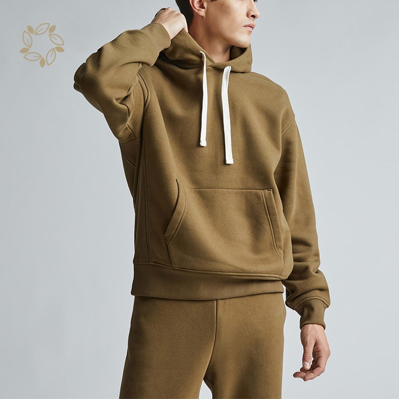 Bamboo cotton fleece hoodie for men organic customize men's hoodie eco friendly hoodie oversize sustainable street wear men