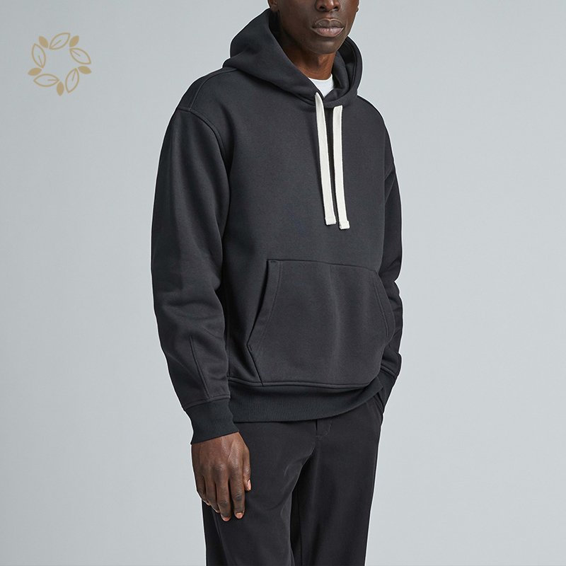 Bamboo cotton fleece hoodie for men organic customize men's hoodie eco friendly hoodie oversize sustainable street wear men