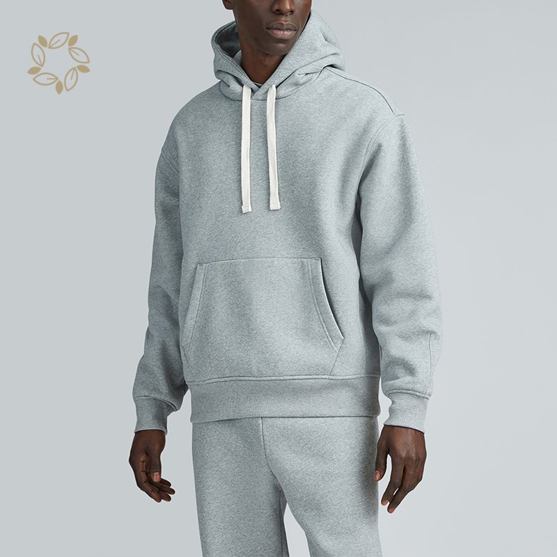 Bamboo cotton fleece hoodie for men organic customize men's hoodie eco friendly hoodie oversize sustainable street wear men