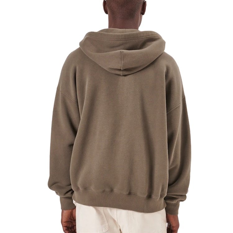 OEM custom logo men's hoodies knitted reversible zip up sweatshirts 100% combed cotton french terry zipper blank plain hoodie