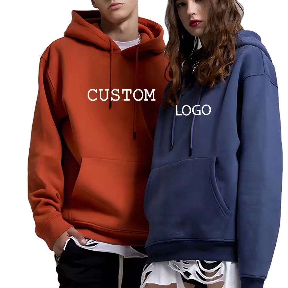 High Quality Custom Logo hooded pullover sweatshirt premium heavy fleece oversized hoodie men's hoodies