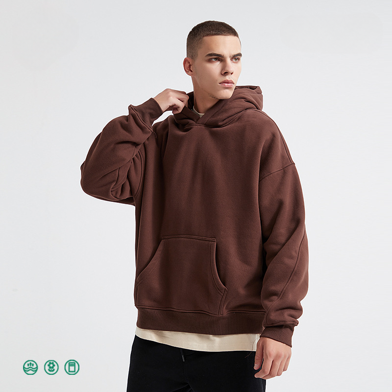 High quality Patchwork cropped boxy fitcustom logo 400G 100% cotton heavyweight Fleece Blank Oversized Plus Size Men'S Hoodies