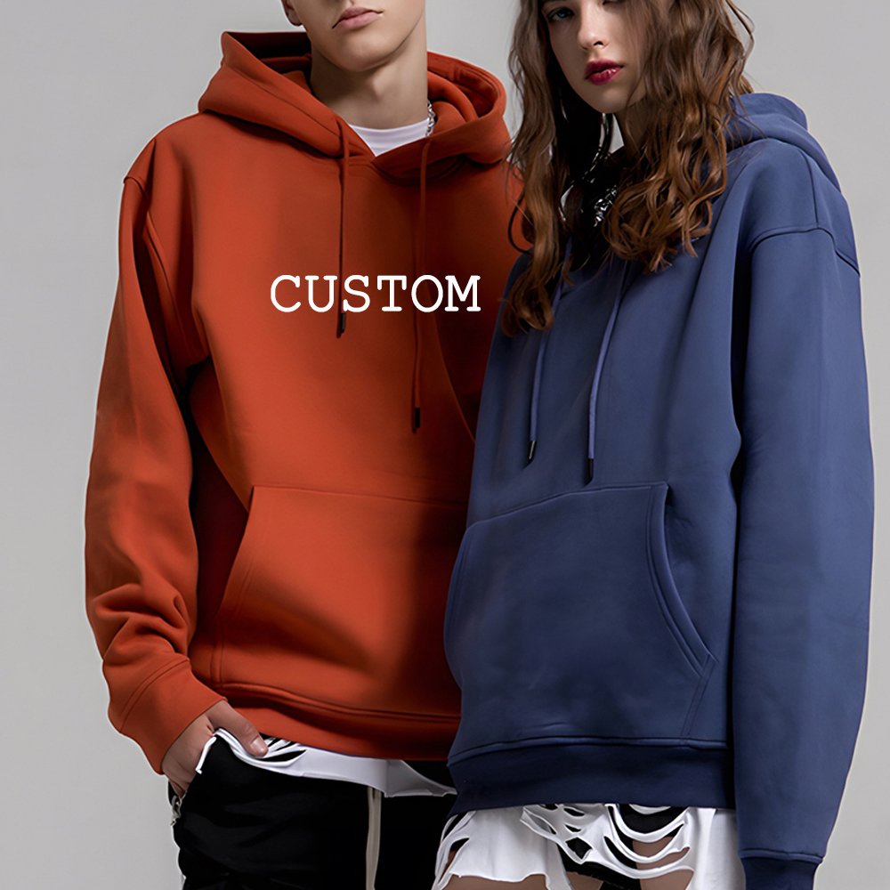 Custom logo screen printing embossed 360 gsm 80% cotton 20% polyester plain plus size men's high quality unisex pullover hoodie