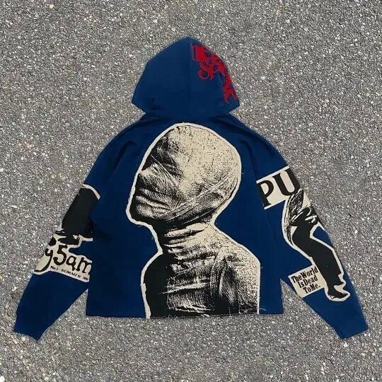 boxy Pullover French Terry Hoodie for Men 100% Cotton Custom Embroidered-Supports OEM & ODM