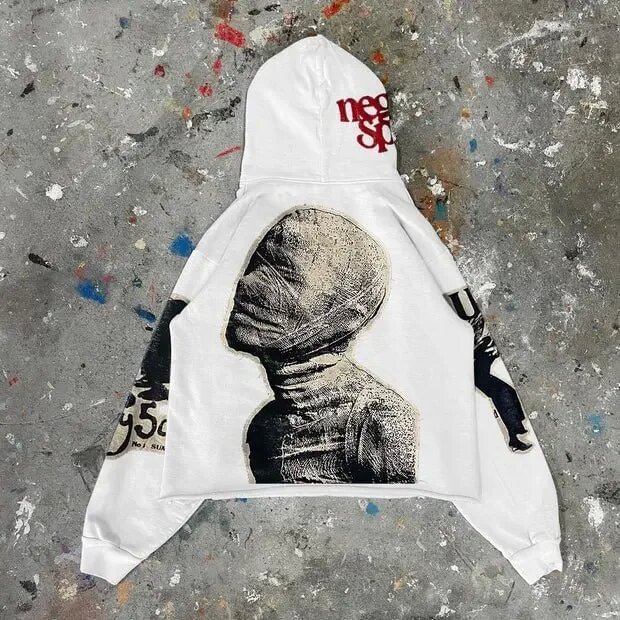boxy Pullover French Terry Hoodie for Men 100% Cotton Custom Embroidered-Supports OEM & ODM
