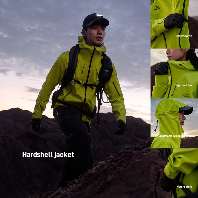 Pelliot Unisex Outdoor Waterproof Jacket 3L Hard Shell Jacket Windproof Wear-Resistant Features Casual Mountaineering