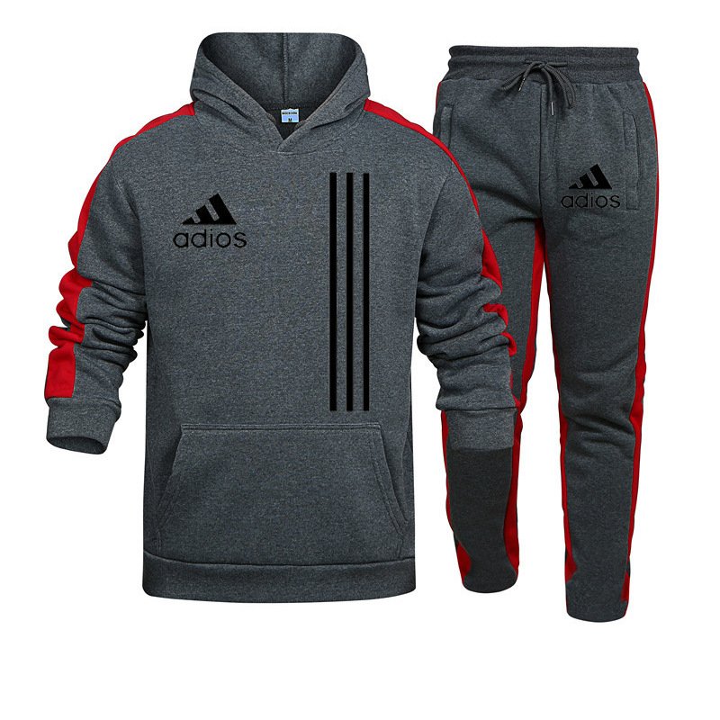 New Fashion Brand Sweater Set Men's European and American Foreign Trade Large Size Printed Striped Hoodie for Men and Women