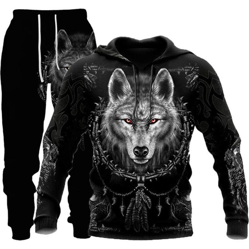 Hot selling 2024 new Fashion Printing Hoodie Pants Sets Clothes Stacked Tracksuit Men Joggers Suits Set