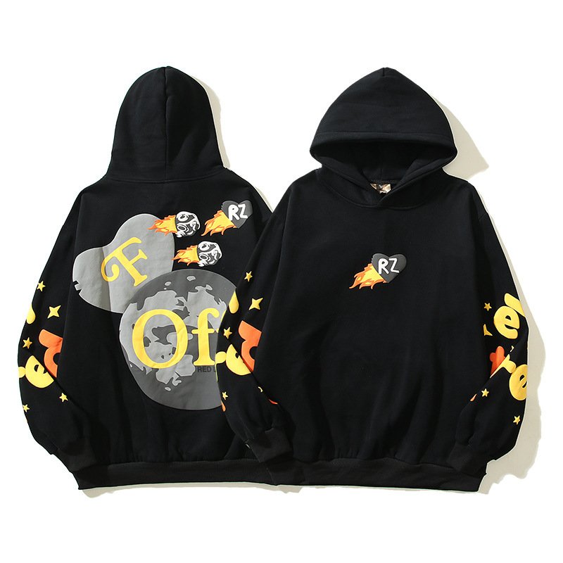 Custom Streetwear Hip Hop 100% Cotton Heavy Weight Puff Printing Hoodie Oversized Wholesale Men Pullover Unisex Hoodie