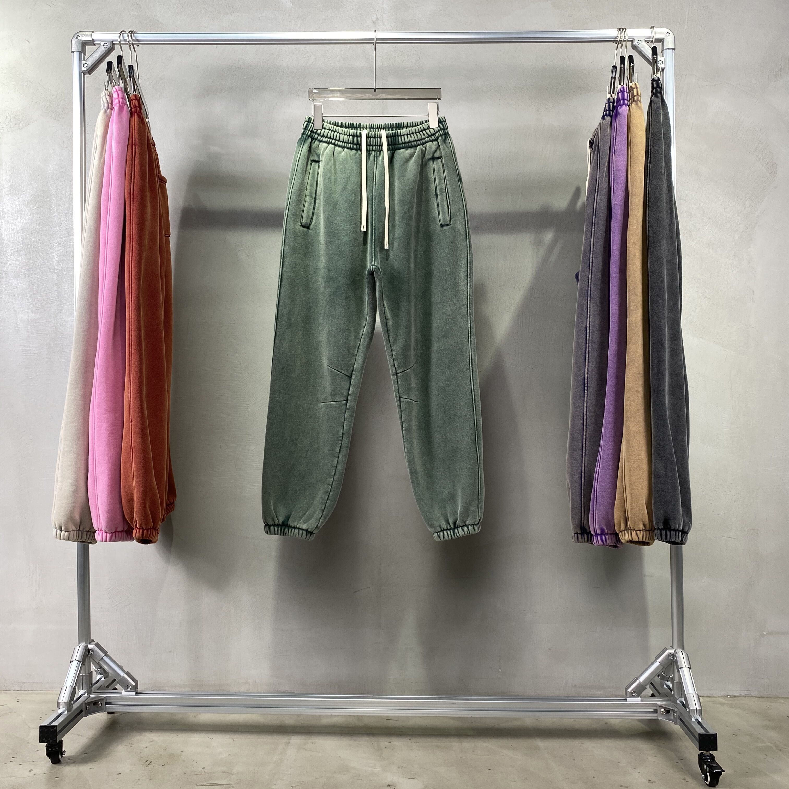 Men's double zipper hoodie hooded sweatshirt long pants spray dyed and washed to make old men's suit