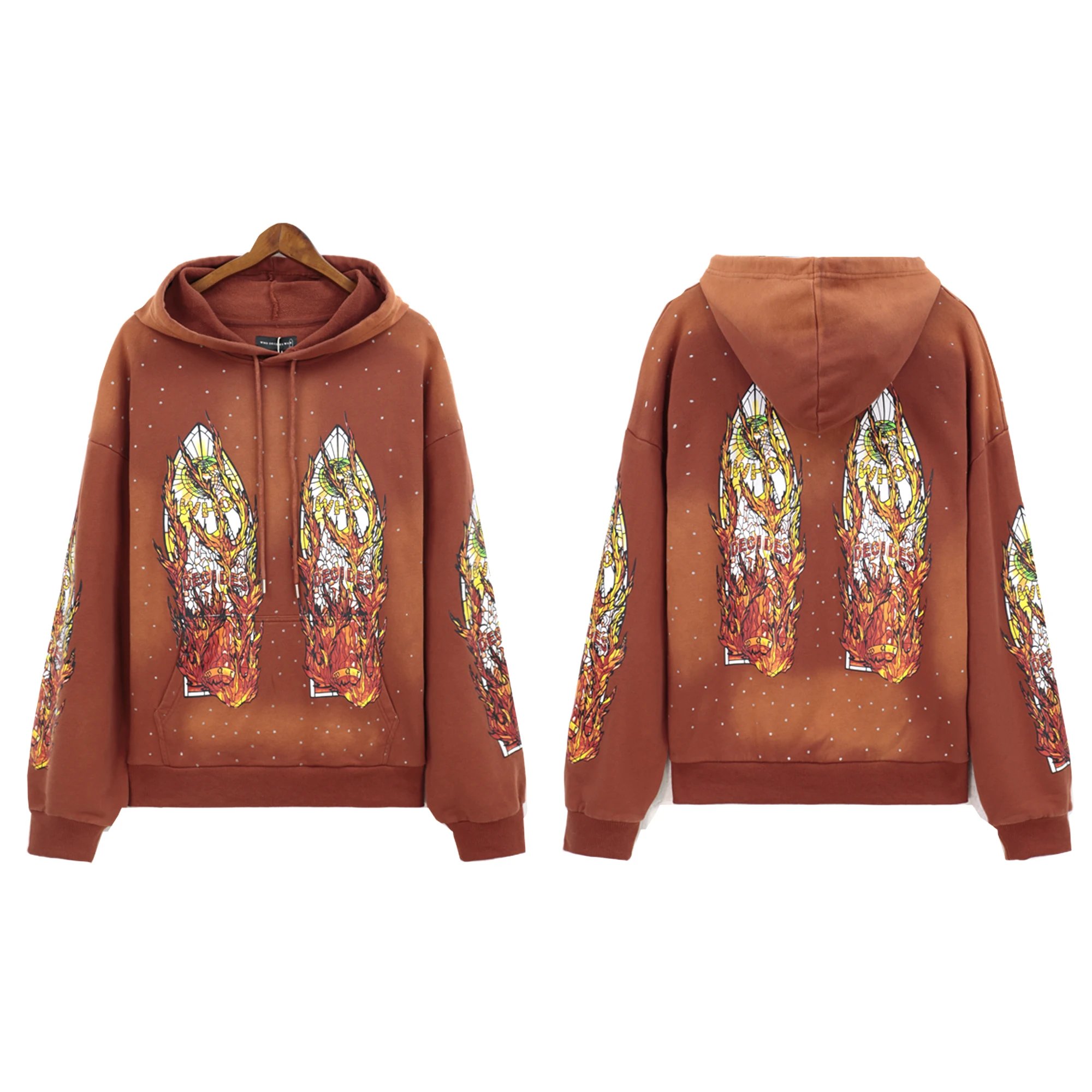 High Quality Vintage Oversize Sweatshirt Streetwear Who Decide WAR Hoodie Descent Hooded Wholesale Heavyweight Men's Hoody