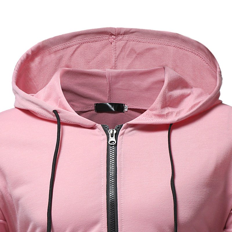 Bangladesh factory wholesale custom pure color orange white with Fleece hooded zipper hoodie for men