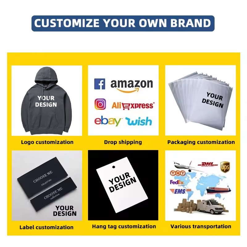 Custom Embroidered Screen Cotton Hoodies Plain Sweatshirts Sublimated Blank men's hoodies & sweatshirts Embroidered Hoodies