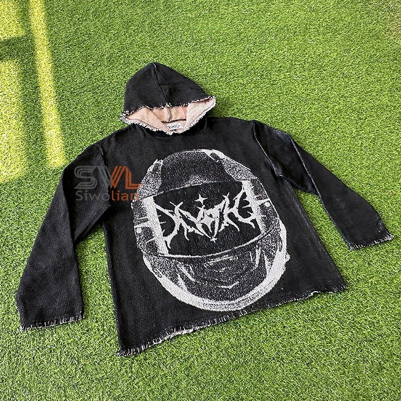 2023 Newest Design Custom Tapestry Clothing Blanket Men's Hoodies Streetshirt US Size Woven Men Hoodie