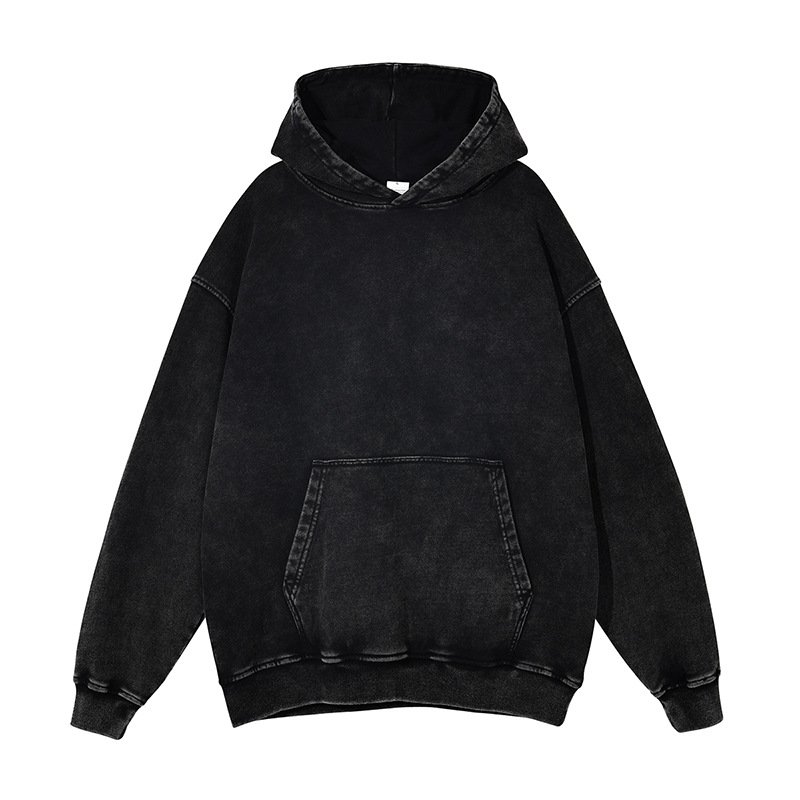 Wholesale 500gsm heavy Plain Custom heavyweight Distress Oversized Blank Stone Acid Vintage Wash Hoodie essentials hoodie men's hoodies & sweatshirts