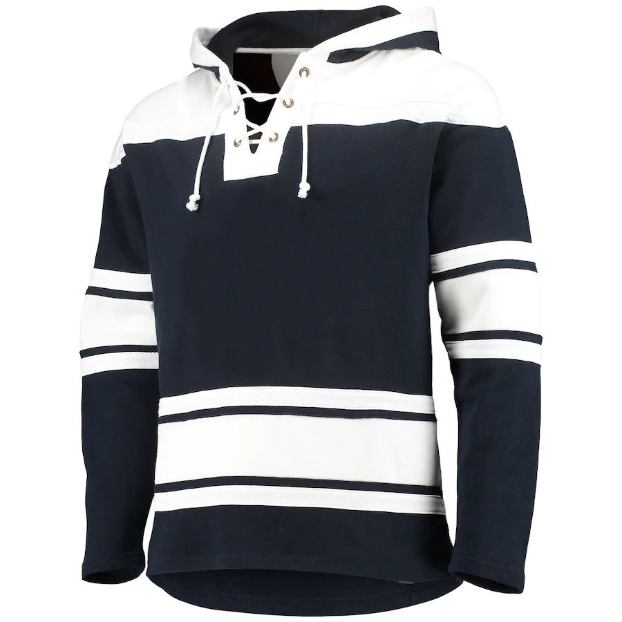 2021 new blank men's hoodie hockey jerseys sublimated embroidery hockey hoodies with laces up pullover casual hoodie