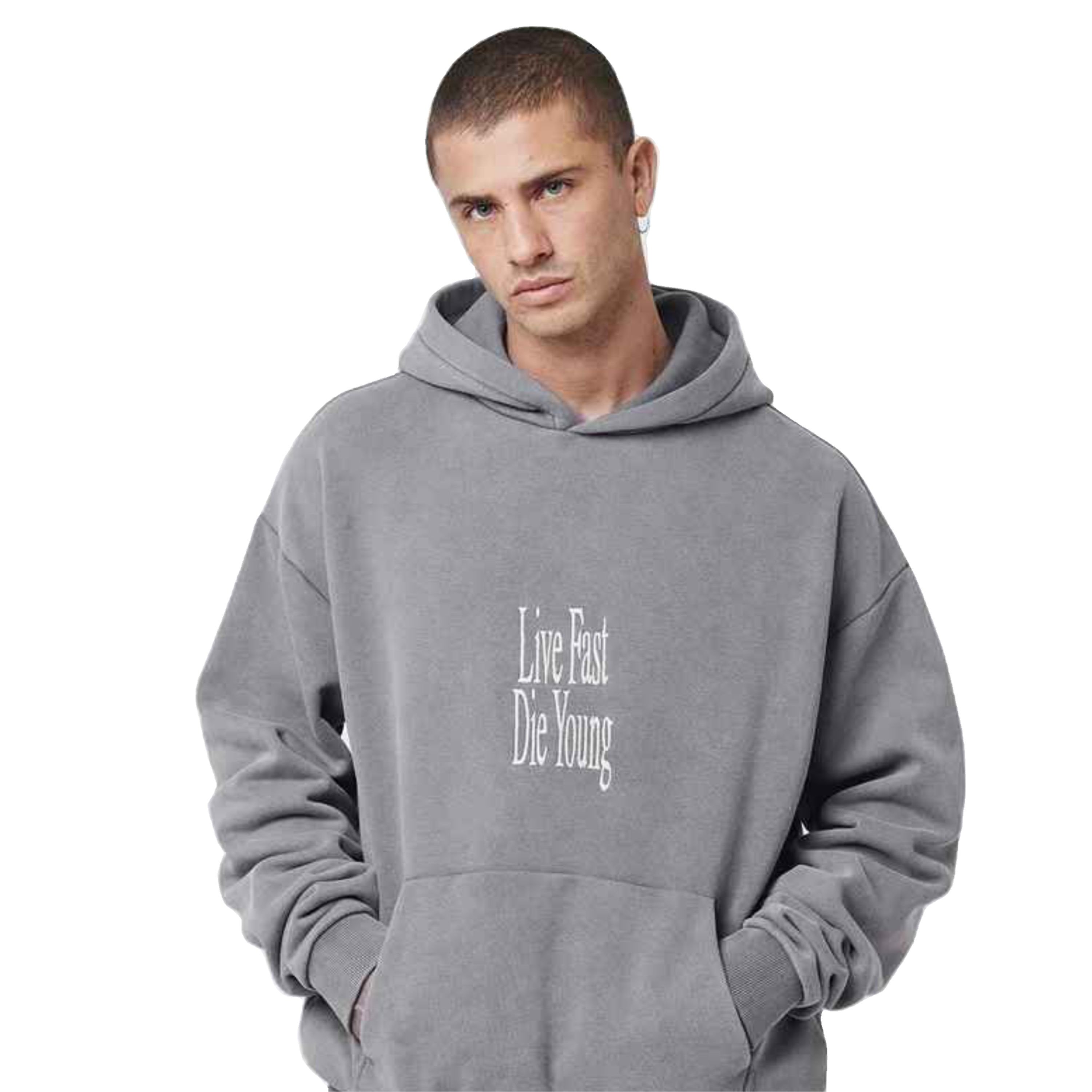 Custom Men's Hoodie-Solid Color 400g Heavyweight 100% Cotton Fleece Casual Sweatshirt with Anti-Shrink Plus Size up to 6XL