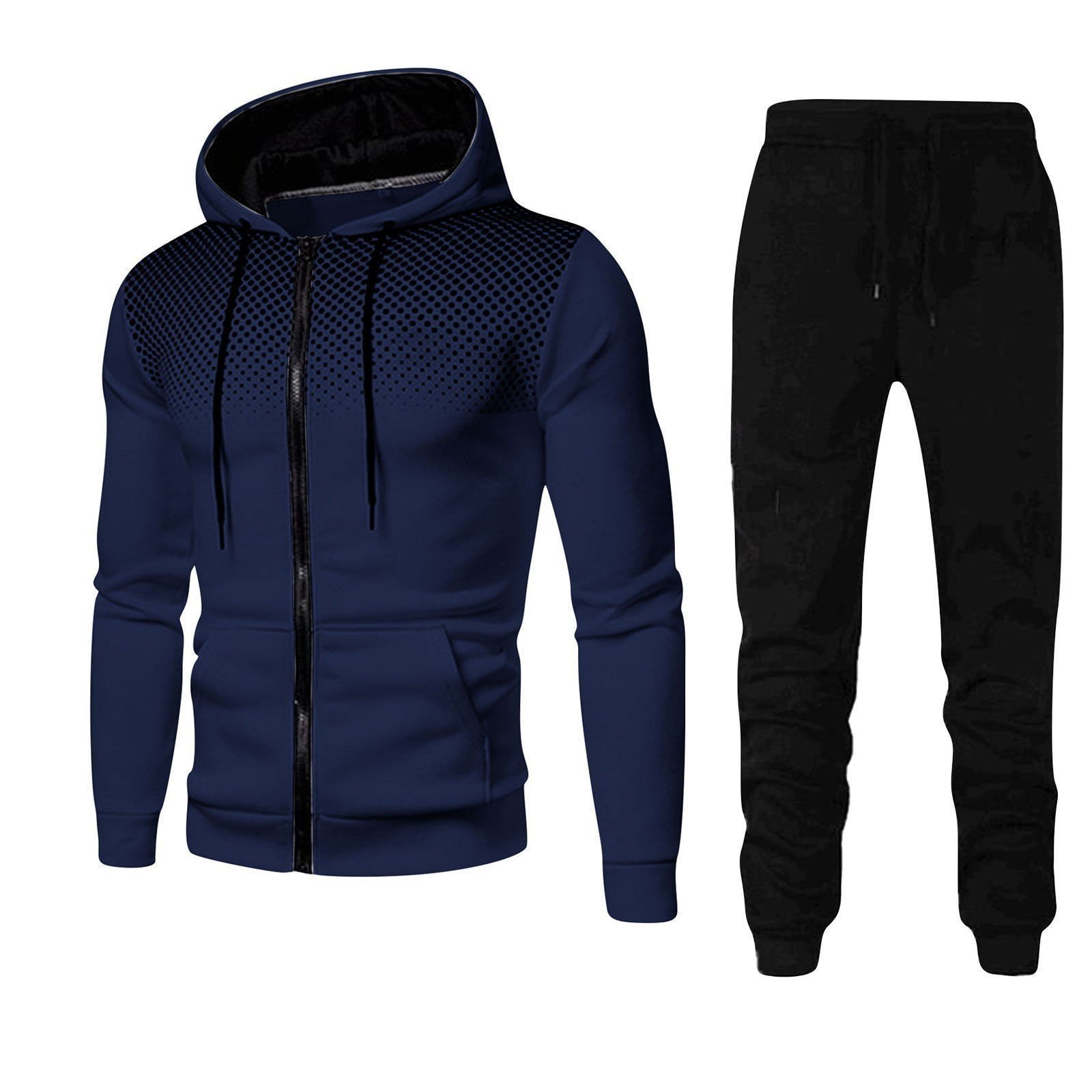 Men's Blank Winter Jacket Set Sport Drop Shoulder Hooded 2 Piece set Hoodies Joggers men wear Gym training & jogging suit