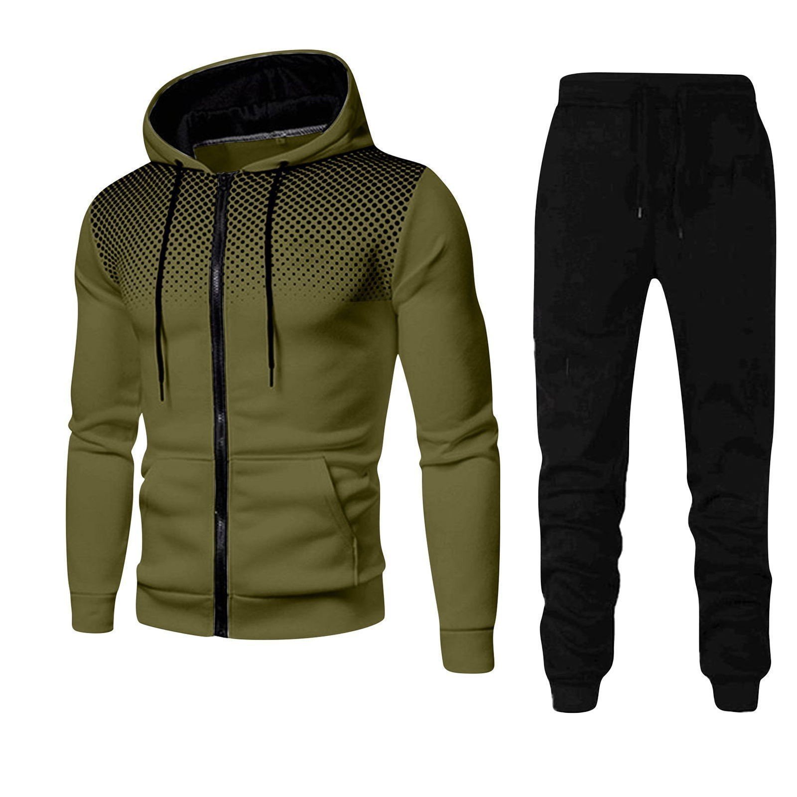 Men's Blank Winter Jacket Set Sport Drop Shoulder Hooded 2 Piece set Hoodies Joggers men wear Gym training & jogging suit