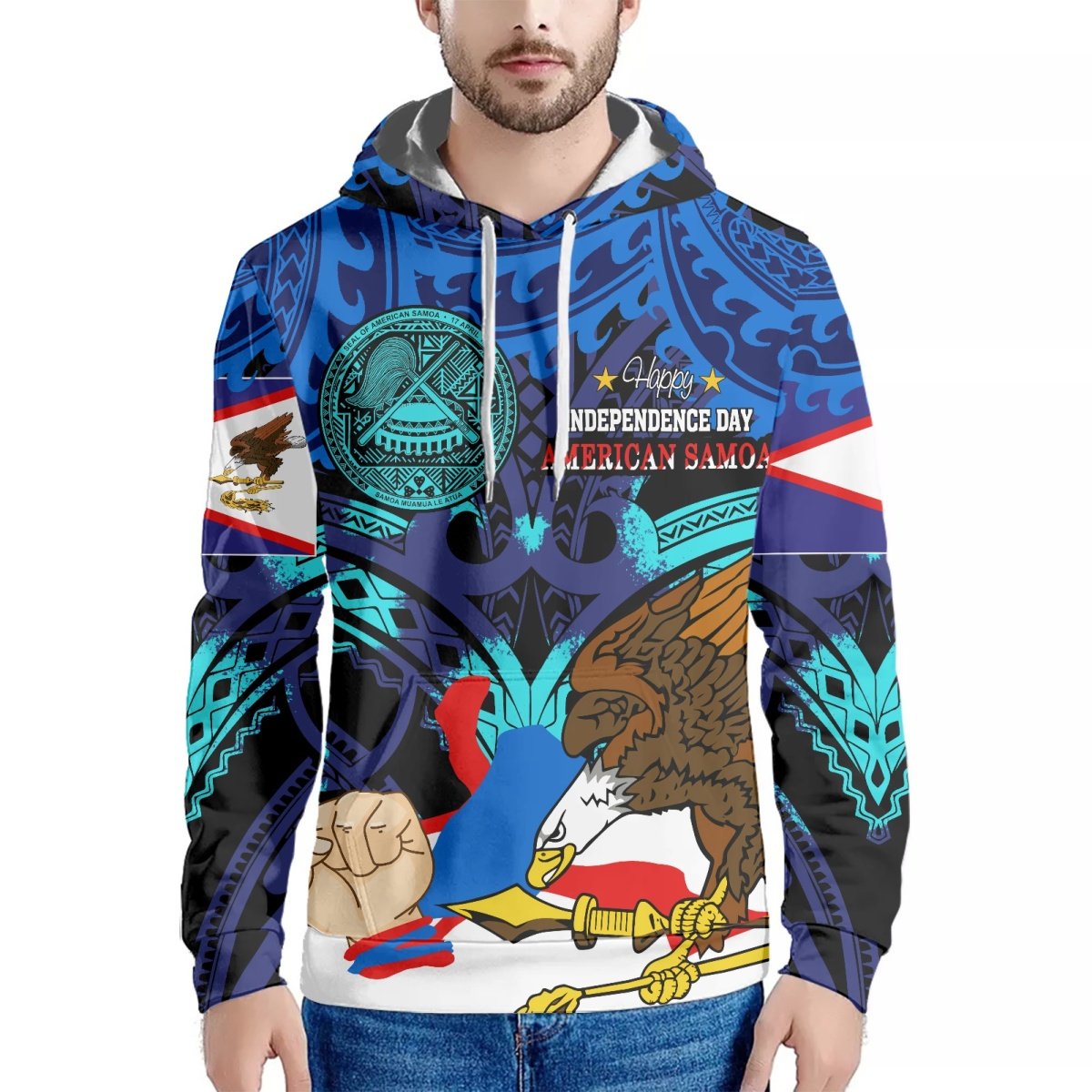 Dropshipping Clothes Streetwear Hoodies 2023 Polynesian Tribal American Samoa Print On Demand Custom Men's Hoodies & Sweatshirts