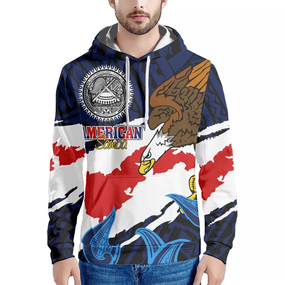 Dropshipping Clothes Streetwear Hoodies 2023 Polynesian Tribal American Samoa Print On Demand Custom Men's Hoodies & Sweatshirts