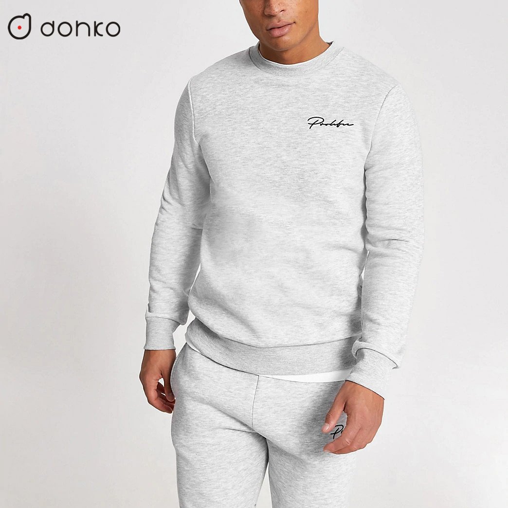 Custom Logo Men's Short Set Hoodie and Sweatpants Track Suit Cotton Knitted Thermal Print Summer and Winter