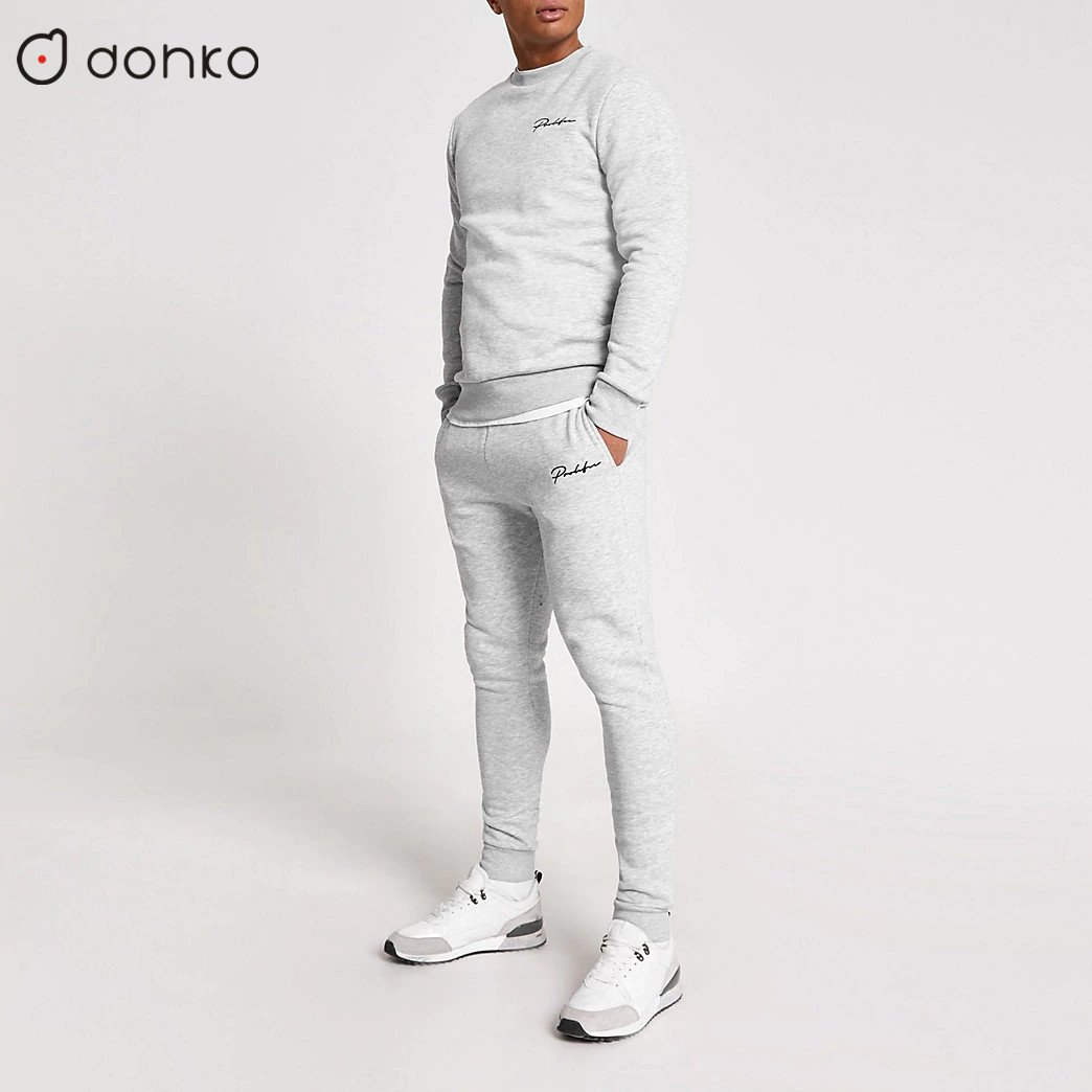 Custom Logo Men's Short Set Hoodie and Sweatpants Track Suit Cotton Knitted Thermal Print Summer and Winter