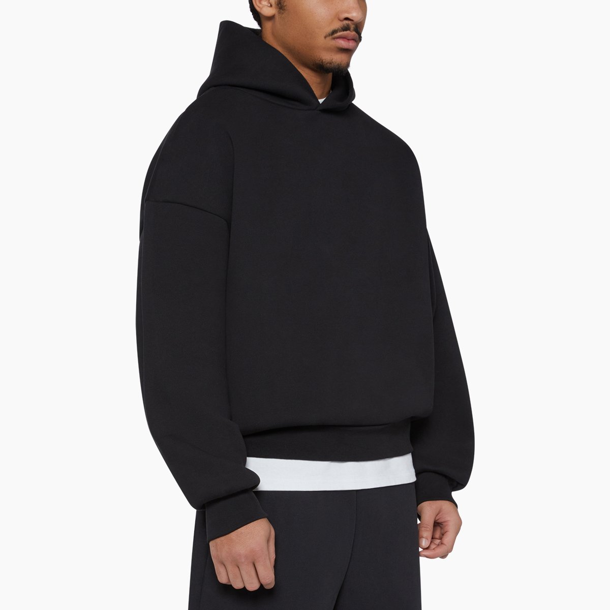Custom logo heavyweight oversized men's 610 gsm cropped boxy fit hoodie