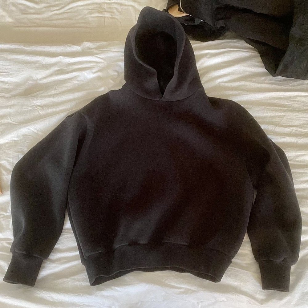 Custom logo heavyweight oversized men's 610 gsm cropped boxy fit hoodie