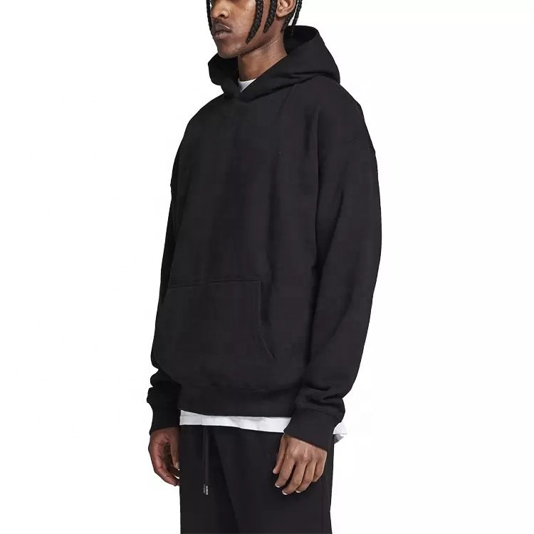 2022 Oversized Cut Drop Shoulder Blank Men's Hoodies Wholesale Custom Logo Streetwear 100% Organic Cotton Heavyweight Hoodie