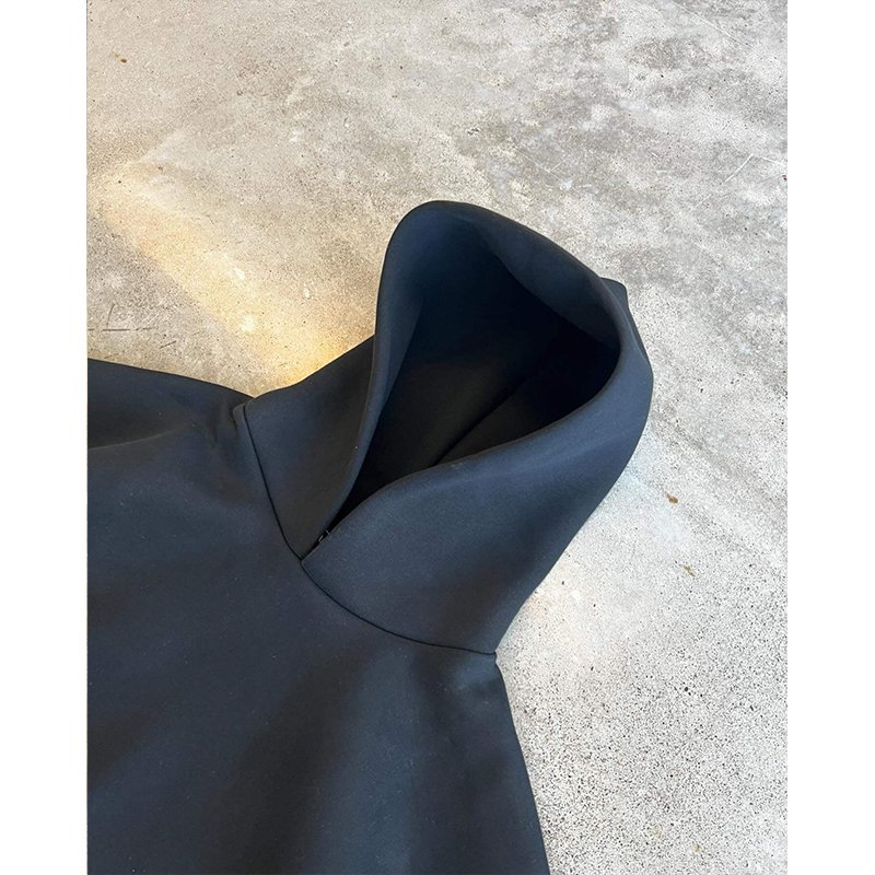 Custom Logo Clothe Brand 500gsm 600gsm Men's Fleece Hoodie Cotton Heavy Weight Drop Shoulder Oversize Boxy Fit Cropped Hoodies