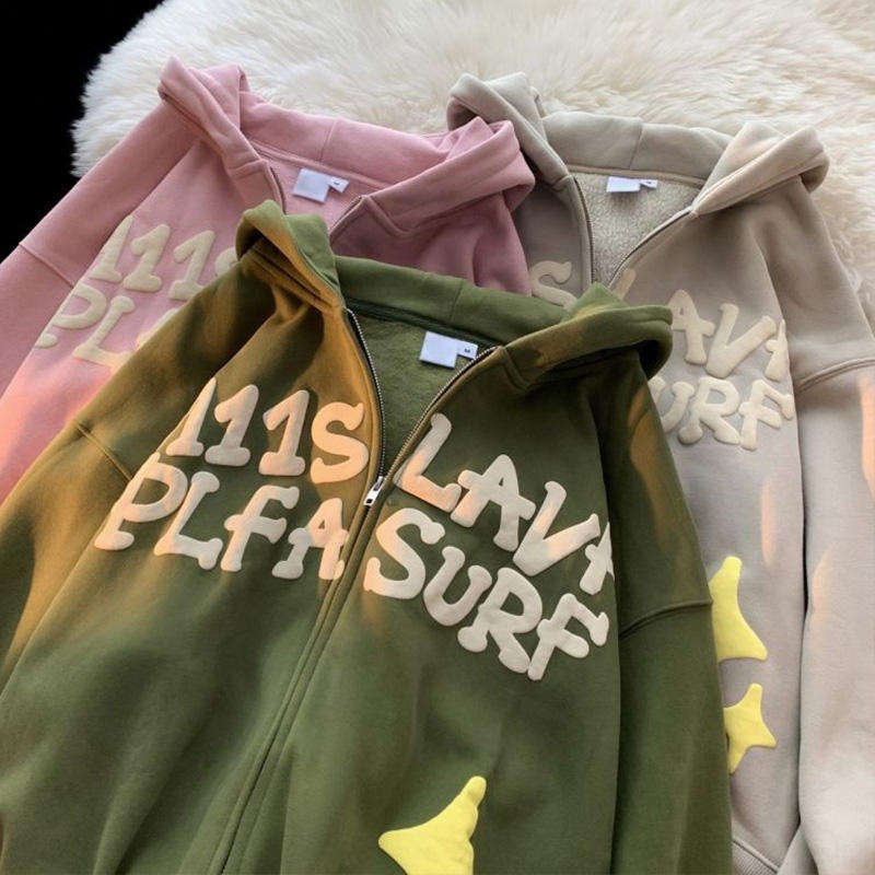 High Quality 3d Poam Printing Heavy Weight Custom Men's Hoodies Stringless Oversized Puff Print Hoodie
