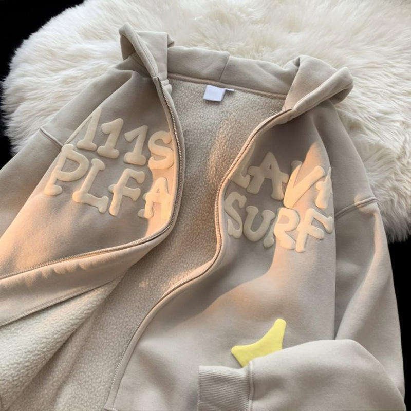 High Quality 3d Poam Printing Heavy Weight Custom Men's Hoodies Stringless Oversized Puff Print Hoodie