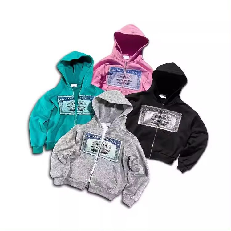 wholesale boxy 100% cotton french terry streetwear heavyweight oversize acid wash zip up ditressed men hoodie