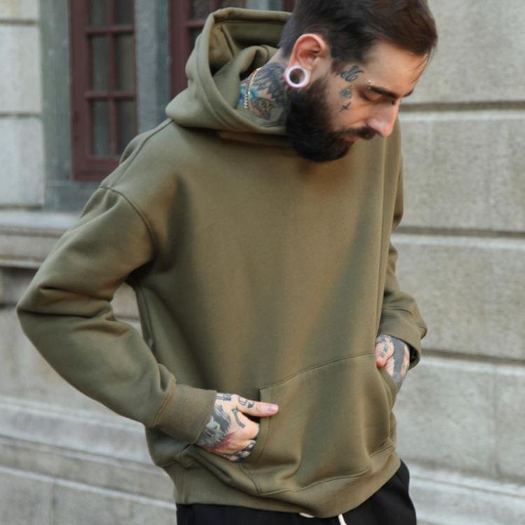 Manufactory Wholesale Custom Winter Thick Pullover Fleece Loose Oversized Blank Printing Logo Cheap Hoodies Men