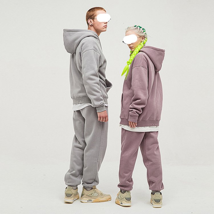 OEM Factory Wholesale Trendy Round Neck Men Baggy Sweatsuits Customized Private Label High Quality Men's 2 Piece Set Hoodie