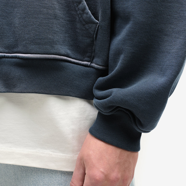 Streetwear Knitted Full Zip Up Vintage Double Zipper Acid Wash Distressed Pockets Pullover Sun Fade Hoodies For Men