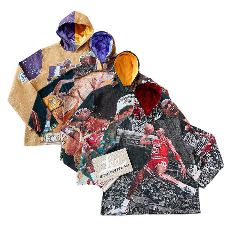 Fashion Hiphop Streetwear Tapestry Hoodie Men Basketball Cool Top Clothing Tapestri Blanket Plus Size Men's Hoodies Sweatshirts