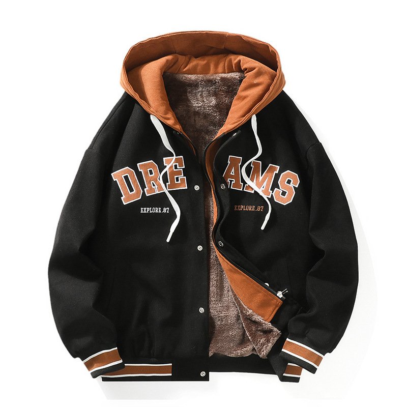 Wholesale New Men's Autumn and Winter Warm Cotton Jacket Hooded Versatile Coat