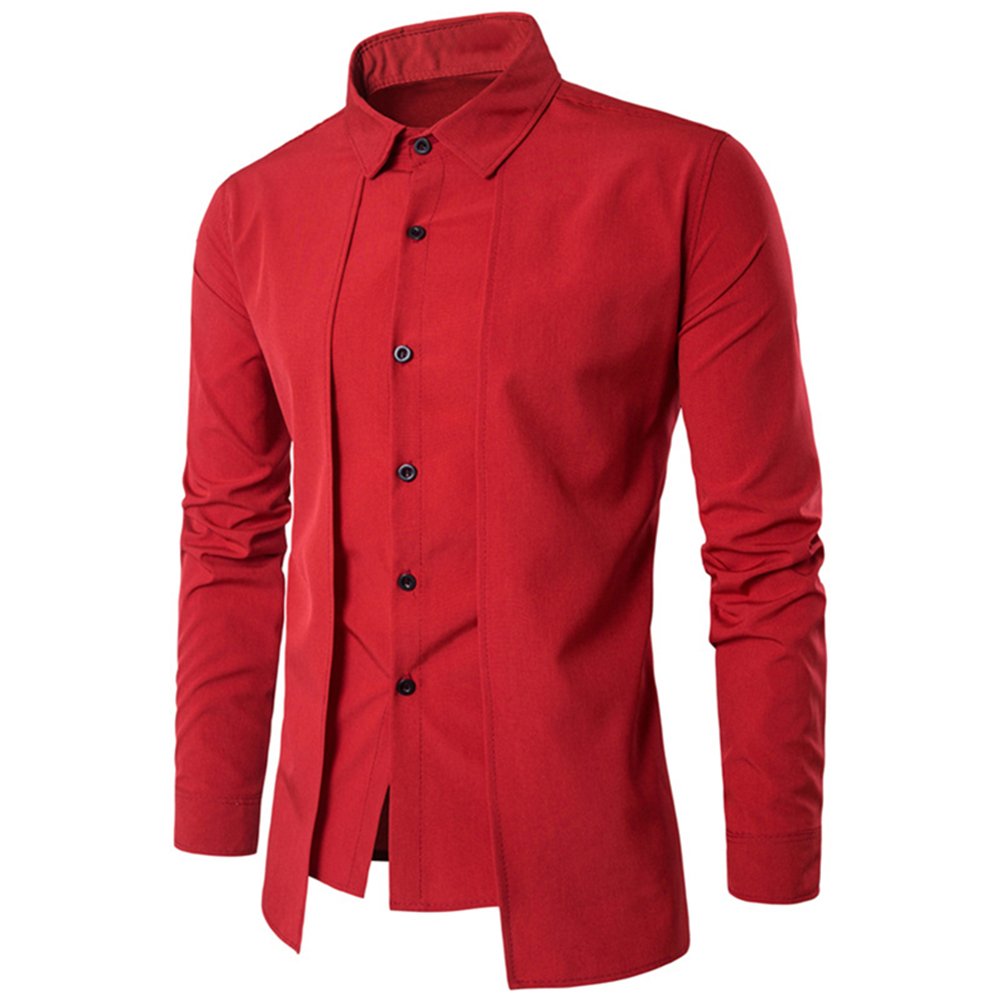 Double Breasted Men Shirts Long Sleeve Men Dress Shirt Plus Size Men's Dress Shirt Multicolor Office Wear Cotton Long Sleeve