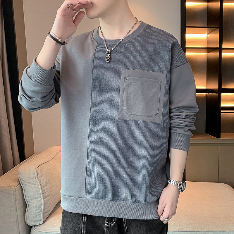 New men's hoodie 2024 spring and autumn leisure full crewneck long sleeve shirt men