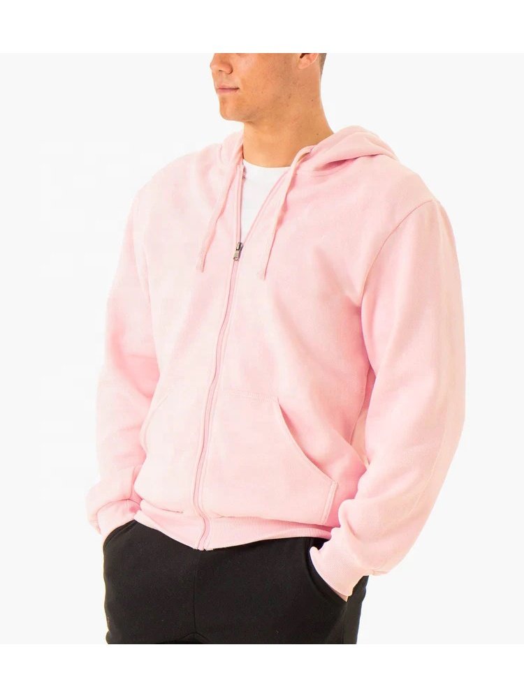 Blank Streetwear Long Sleeve French Terry Zip-up Pullover Hoodies Sweatshirt Heavyweight Zip Up Hoodie Men Cotton