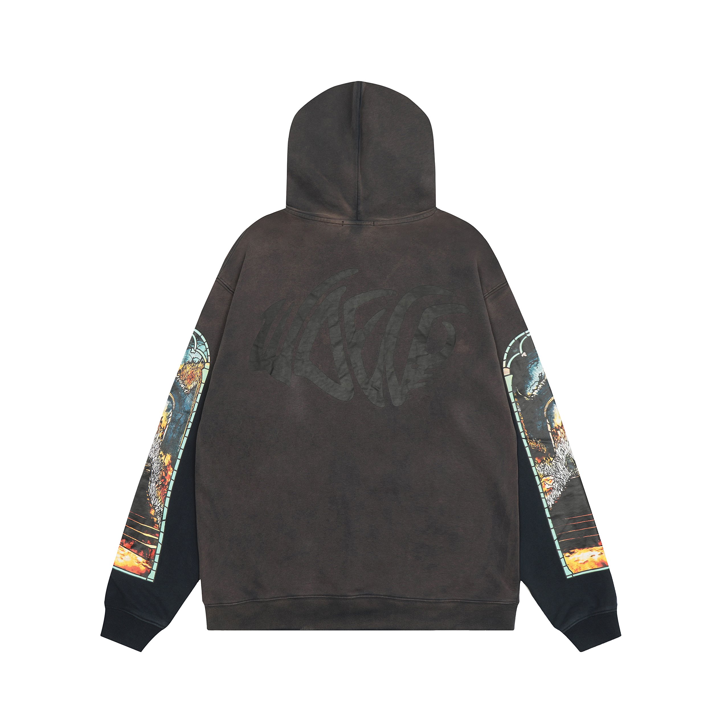 Who Decides War Descent Heavyweight acid wash men's hoodies & sweatshirts Vintage high street men's hoodie