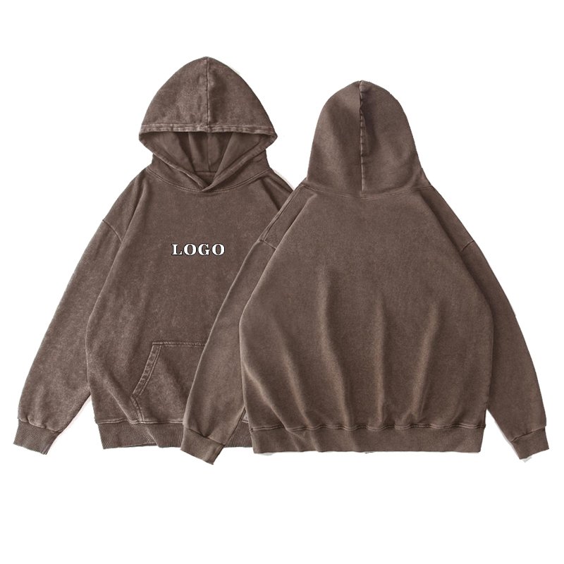 90-100 KG Men's Heavyweight Hoody Simple Vintage Wash Hoodies Custom Sample