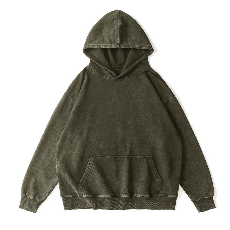 90-100 KG Men's Heavyweight Hoody Simple Vintage Wash Hoodies Custom Sample