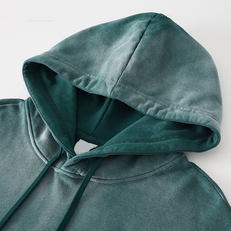 HIC OEM factory wholesale 380G wash printed embroidery blank custom hoodie pullover drop shoulder men's hoodies & sweatshirts