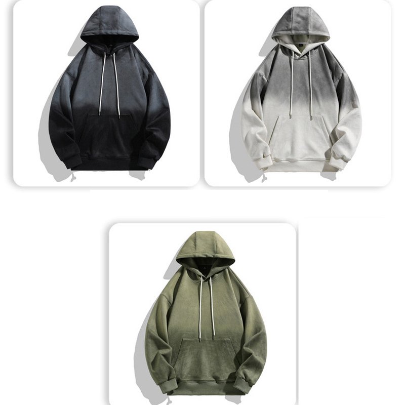 acid wash vintage distressed hoodies ombre two tone cotton men's hoodies custom logo plain essentials hoodies
