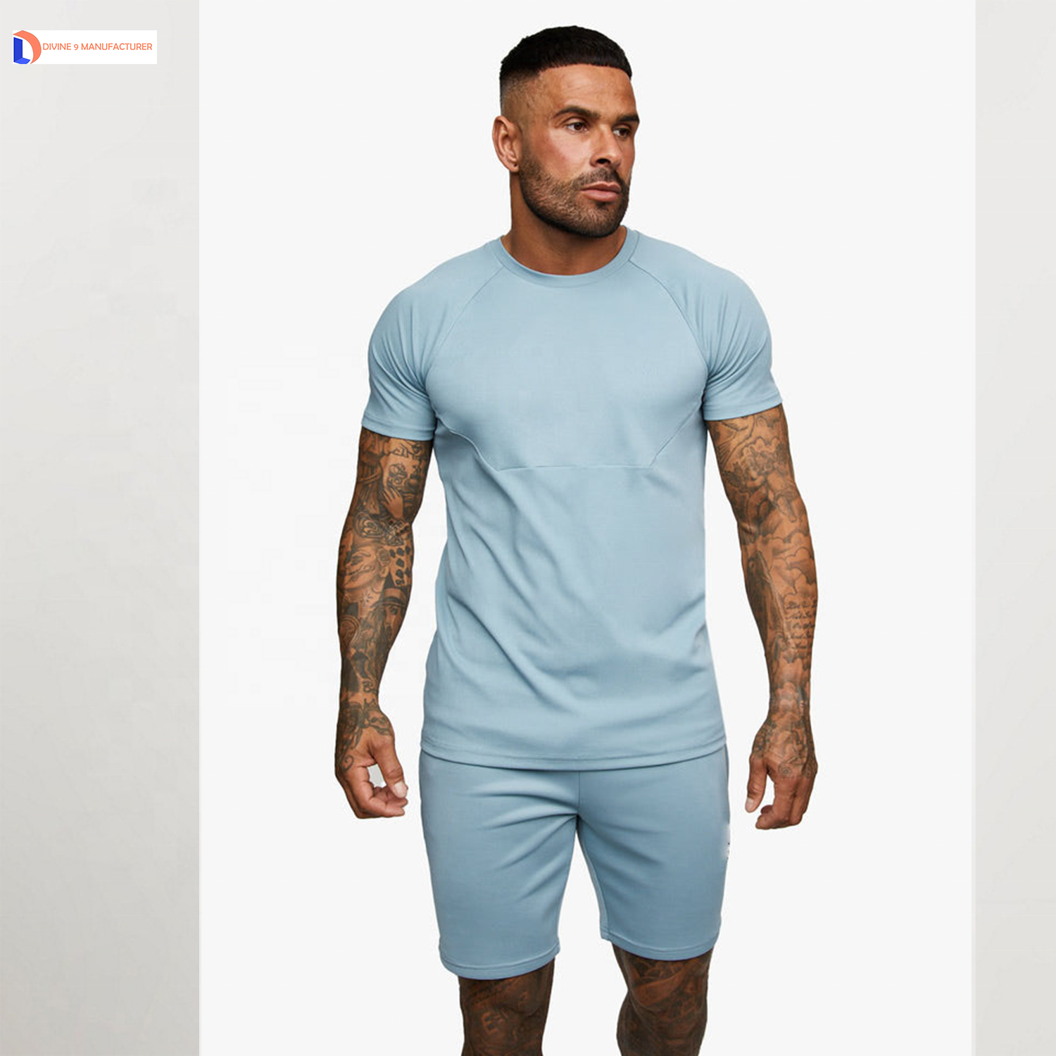 Customized Summer Twin Set Outerwear for Men Short Sets